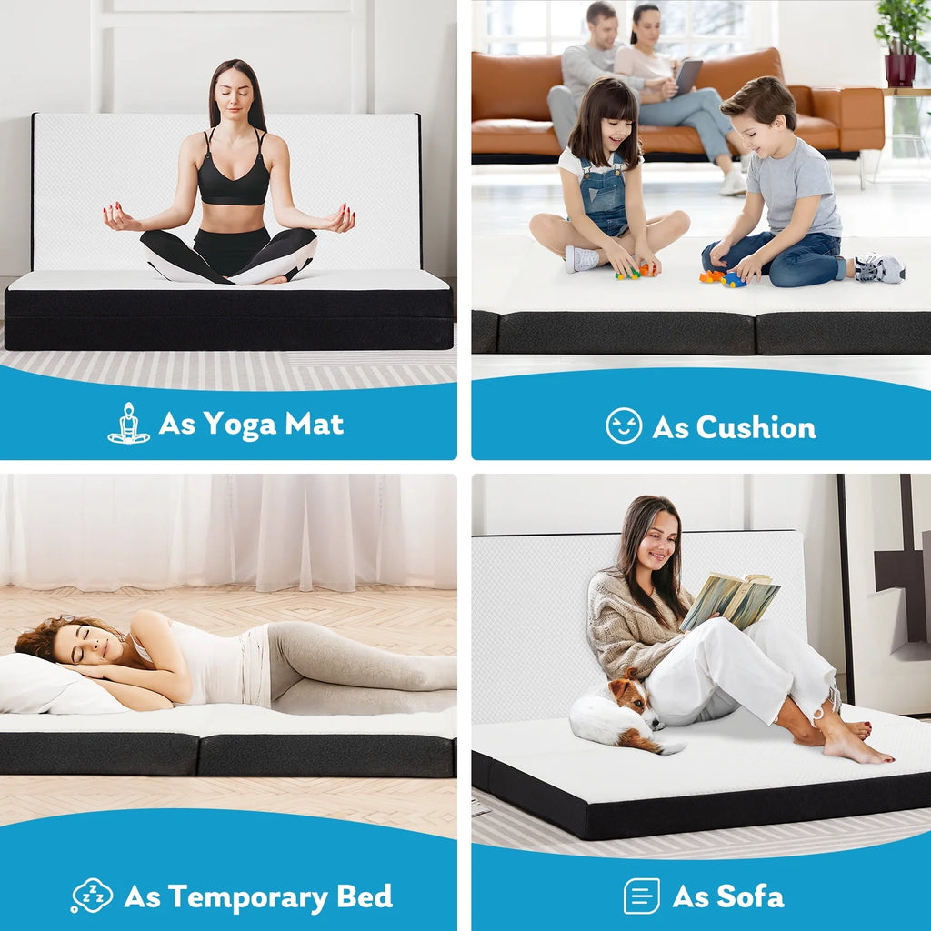 4-inch Tri Folding Memory Mattress with Removable Cover O2461