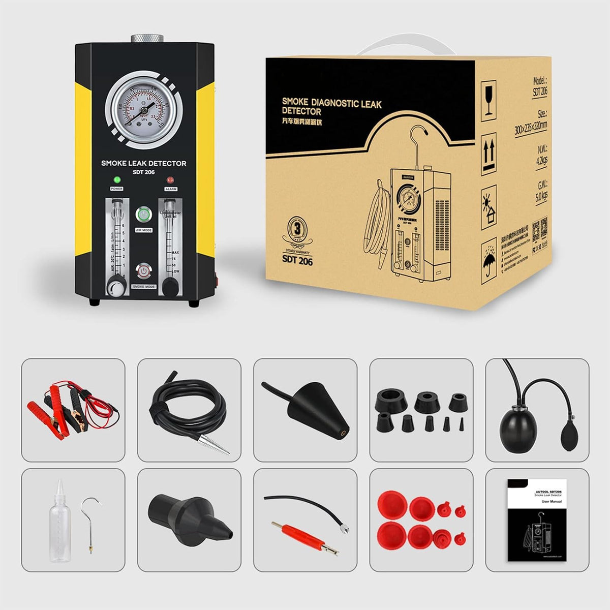 Automotive Smoke Machine Leak Detector EVAP 12V Car Pipe System Smoke Tester with Adjustable Flow Meter N82957