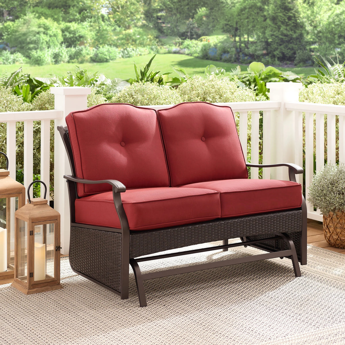 Steel Outdoor Glider Loveseat X6215