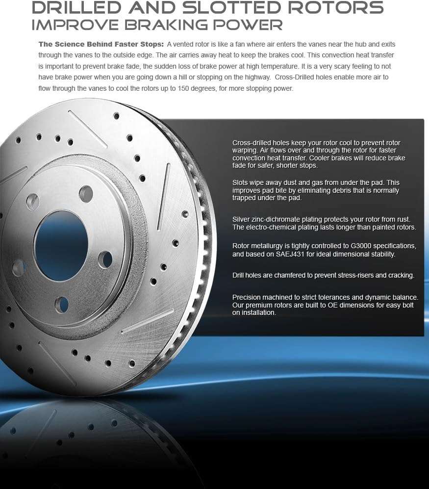 240mm Drilled & Slotted 4 Lug Rotors T1183