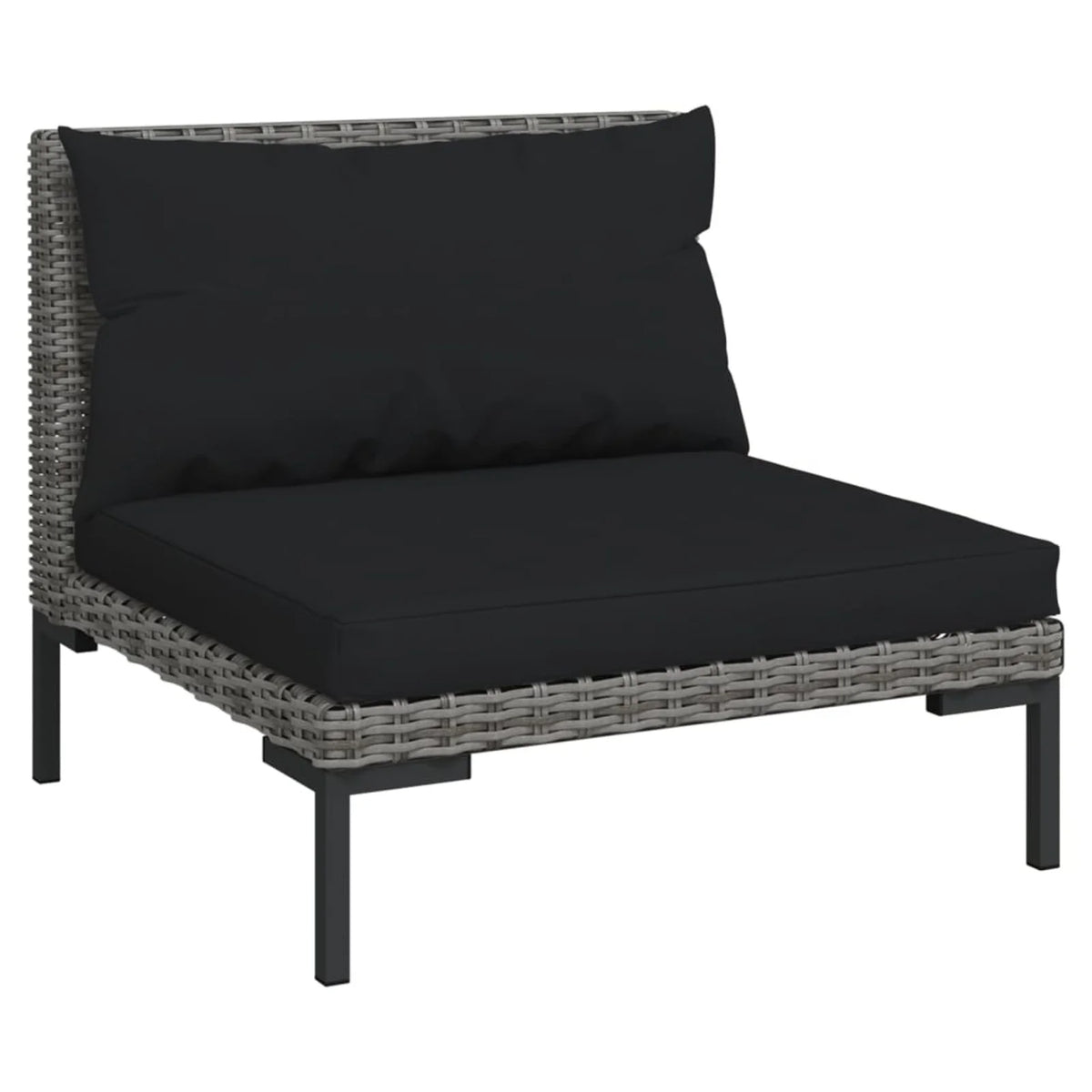10 Piece Patio Set with Cushions Poly Rattan Dark Gray Q5160