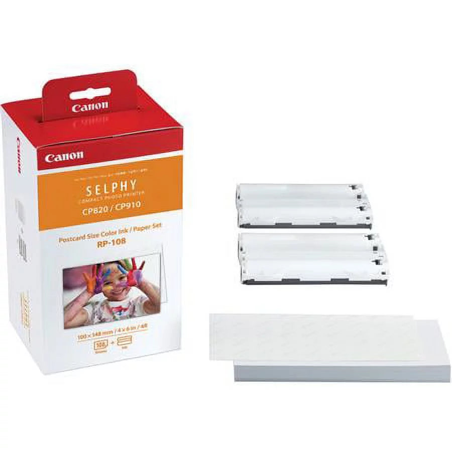 White Compact Photo Printer with RP-108 Color Ink/Paper Set U984