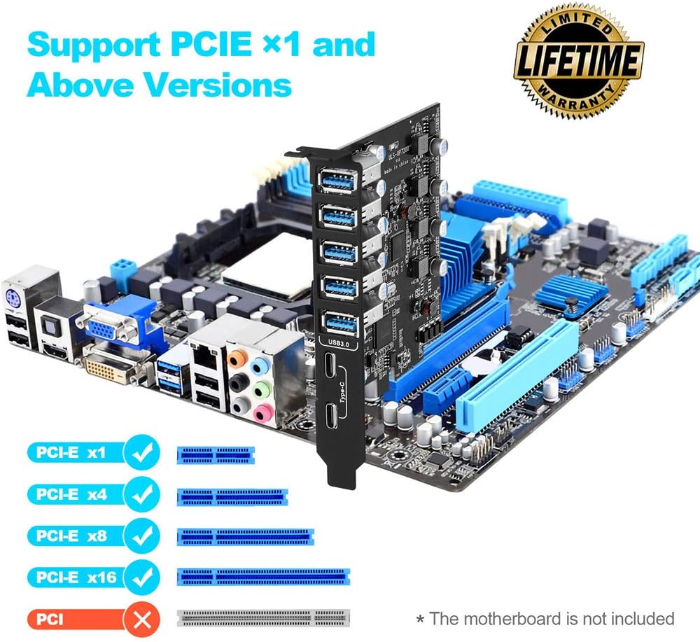 PCI-E to USB 3.0 7-Port Expansion Card T72308