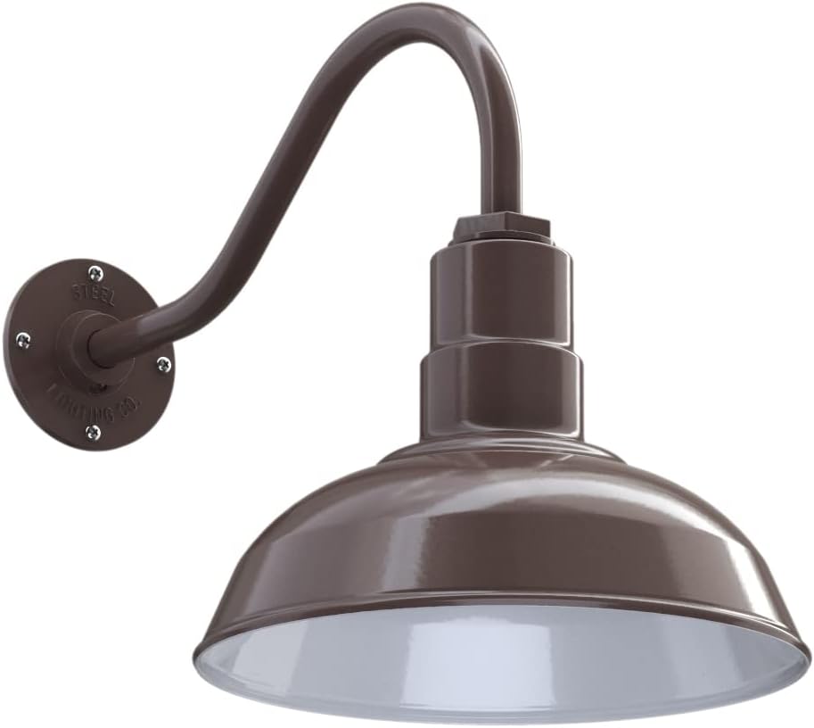 12 inch Dome Gooseneck Outdoor Wall Mounted Steel Light B236