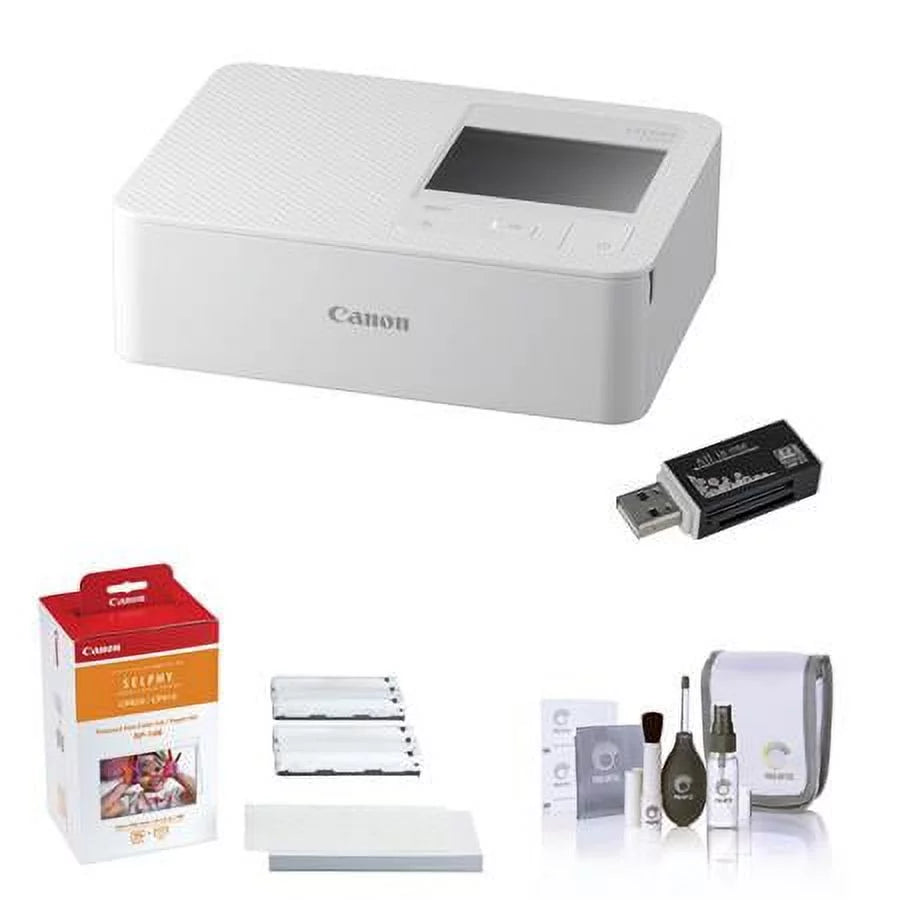White Compact Photo Printer with RP-108 Color Ink/Paper Set U984