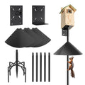 77 Inch Rust-Proof Metal Bird Feeder Pole with 5-Prong Base and 2 Plates A433