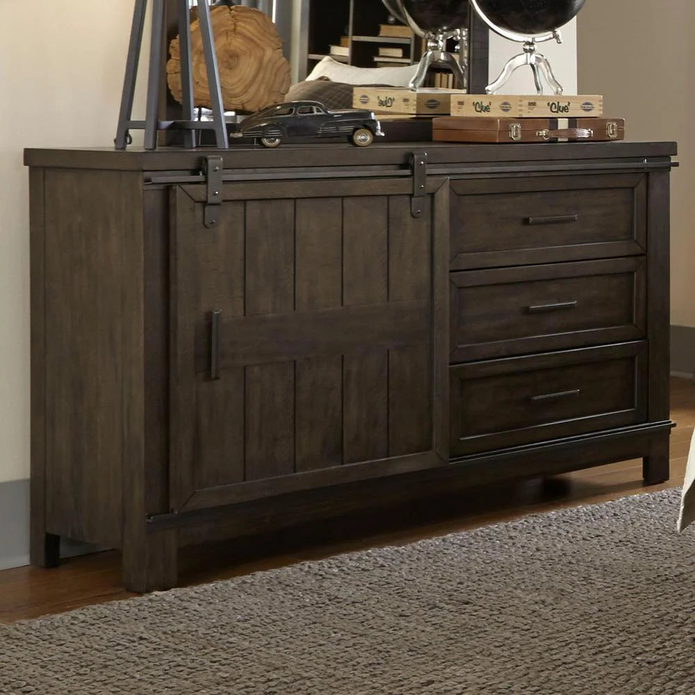 Dark Gray Barn Door Dresser B700464