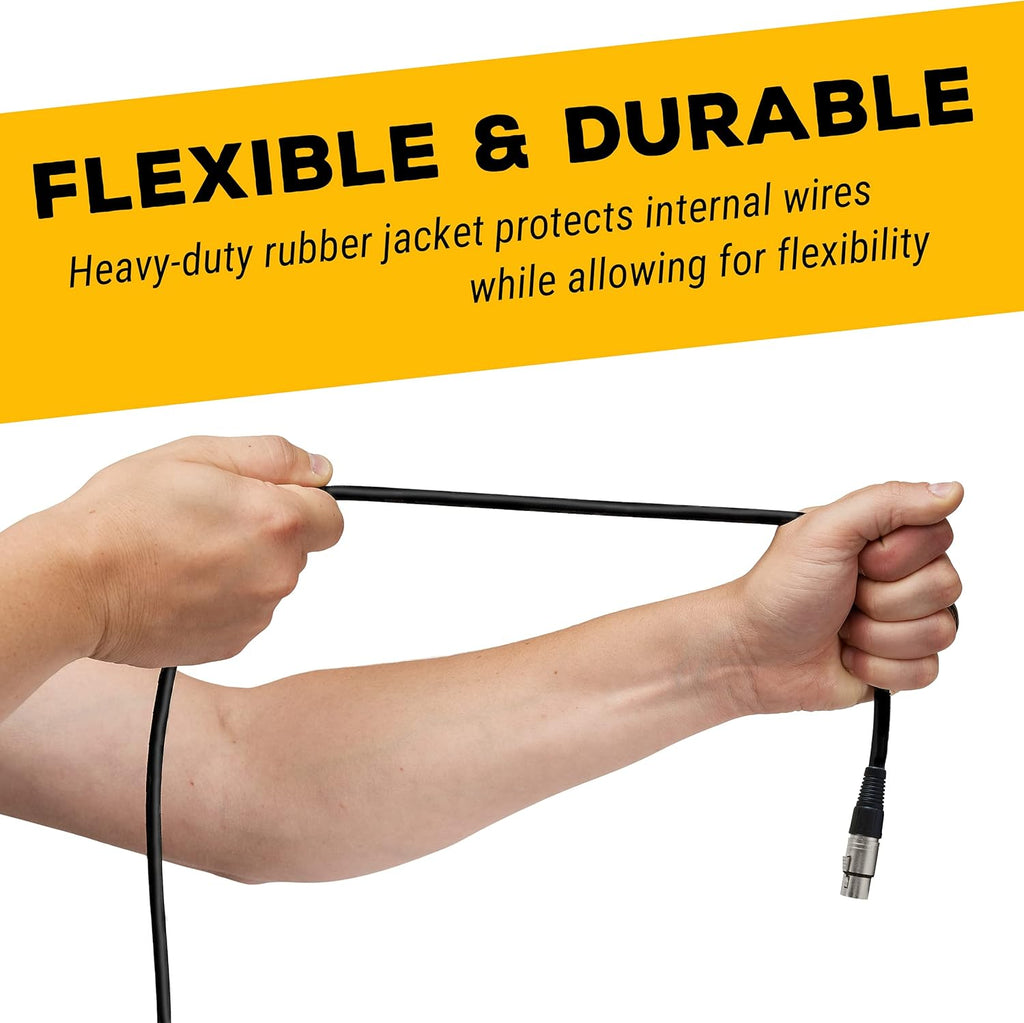 25ft XLR Male to XLR Female Black Microphone Cable - 10 PACK W96223