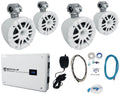 White 6.5" Marine Wakeboard Tower Speakers with Amplifier and Amp Kit X386289