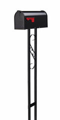 Galvanized Steel Black Mailbox Post Combo H8468