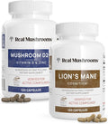 Vitamin D2 Zinc Chaga Reishi and Lion's Mane 120ct Bundle Vegan Gluten Free I162