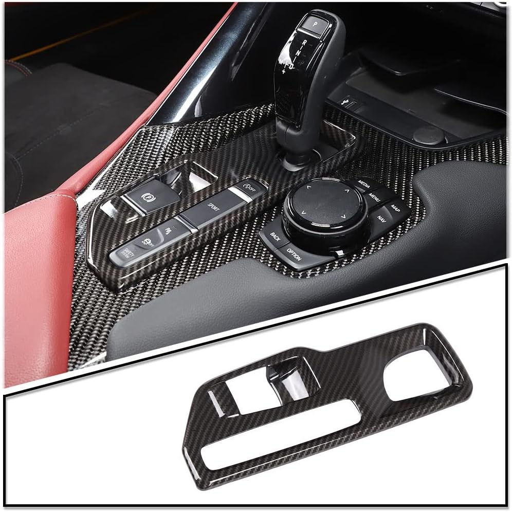 Carbon Fiber Pattern Gear Shift Panel Trim Cover Pack of 2 Y617