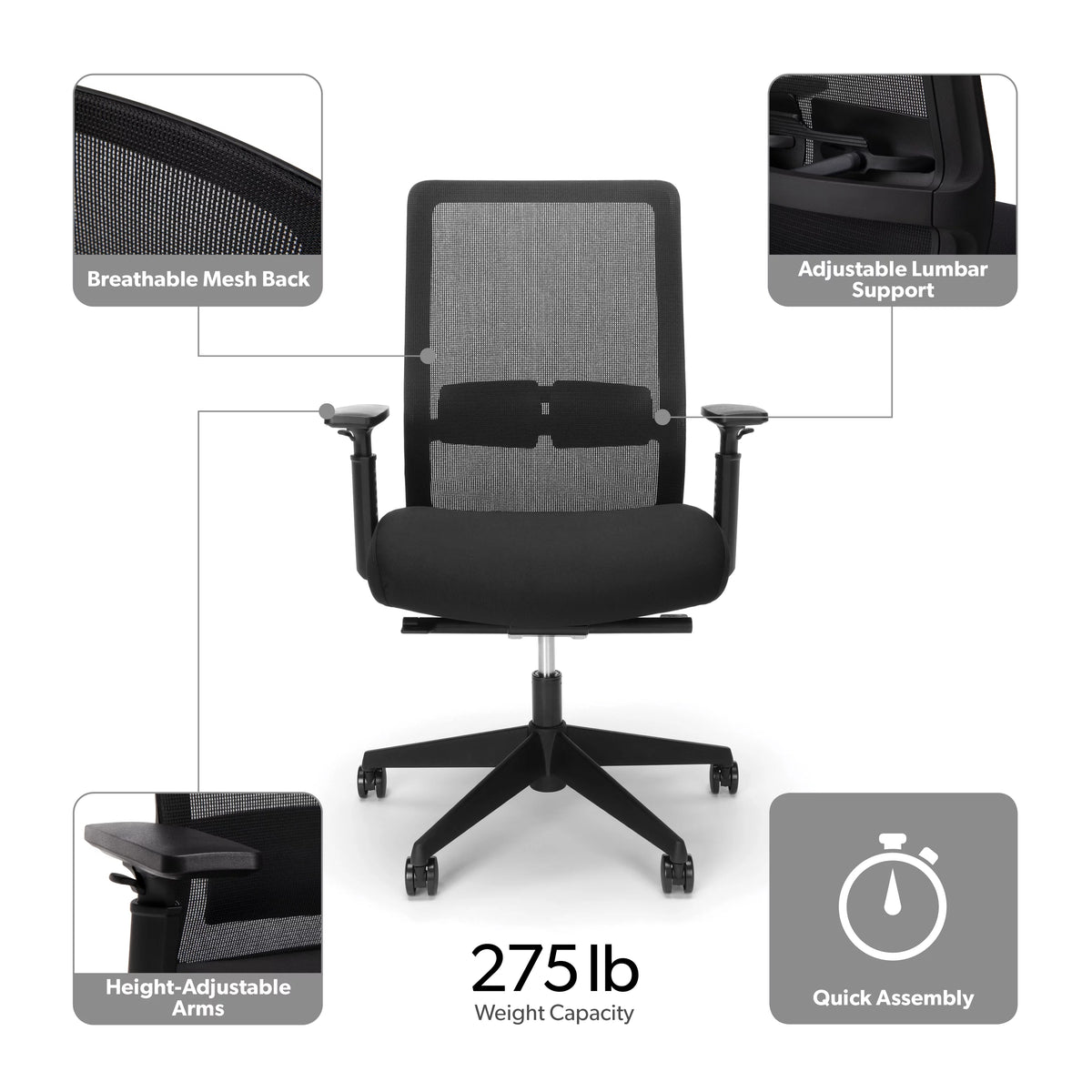 Black Task Chair Y3333