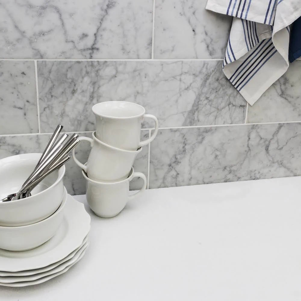 Carrara 6x18 Honed Marble Tile L51064