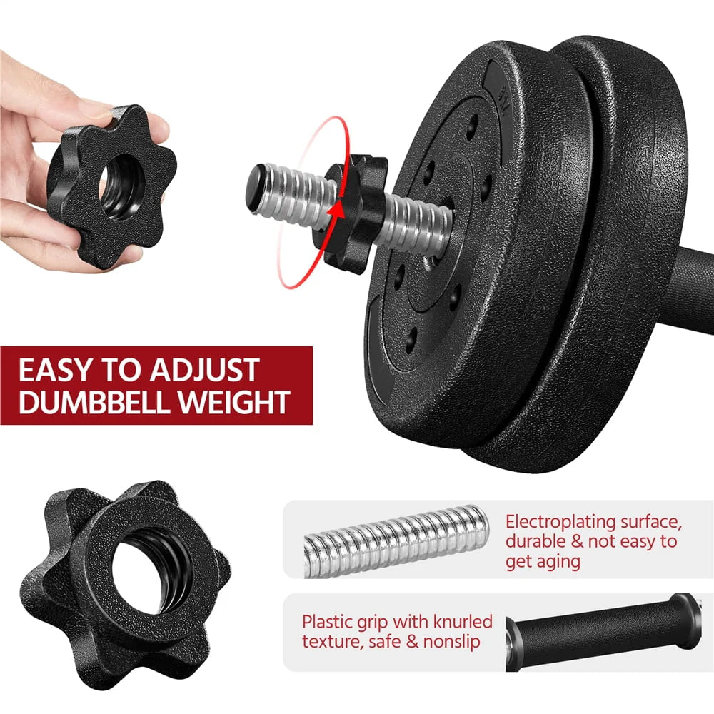 66 Lb. Adjustable Dumbbell Set Black Q460432