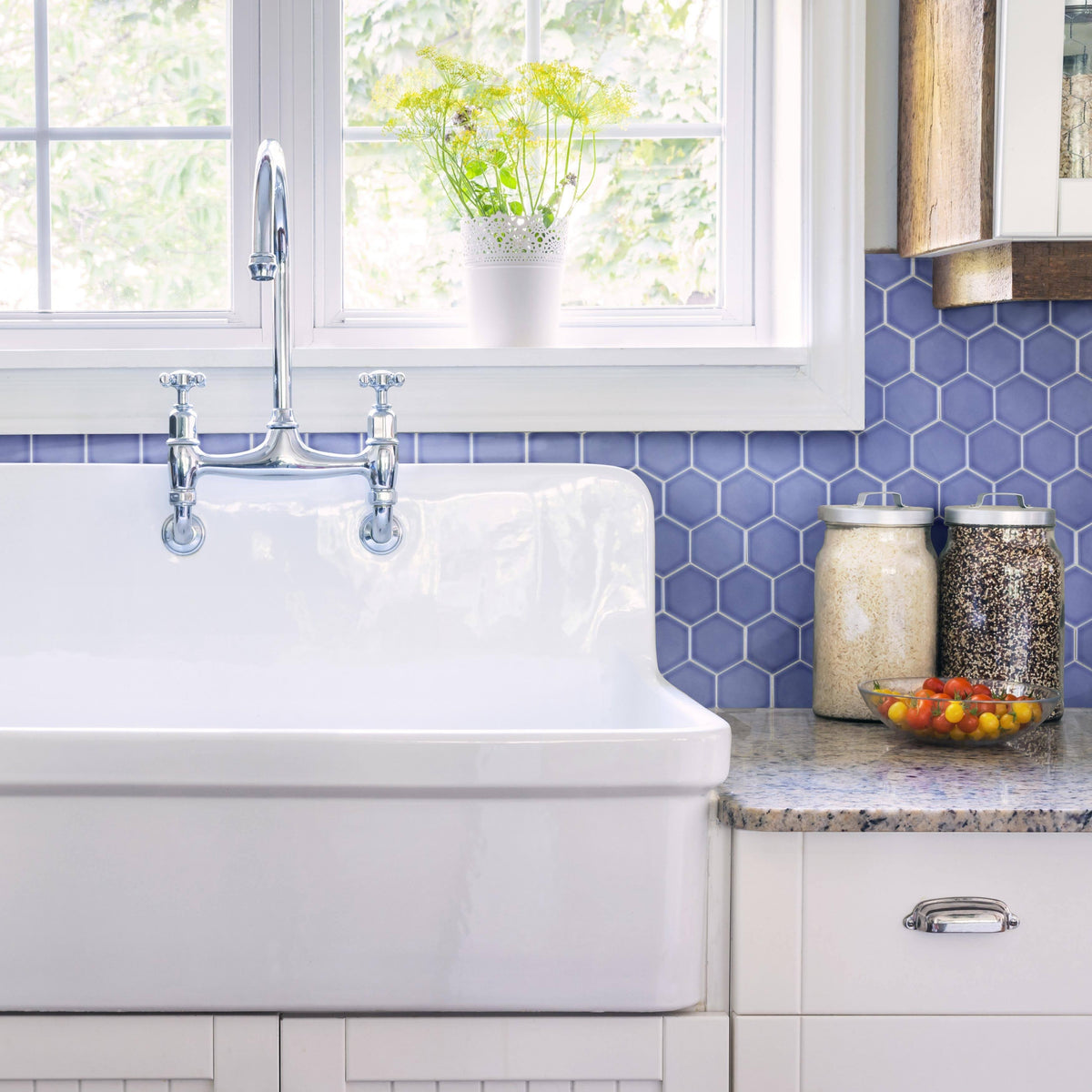Periwinkle Porcelain Mosaic Tile N6894