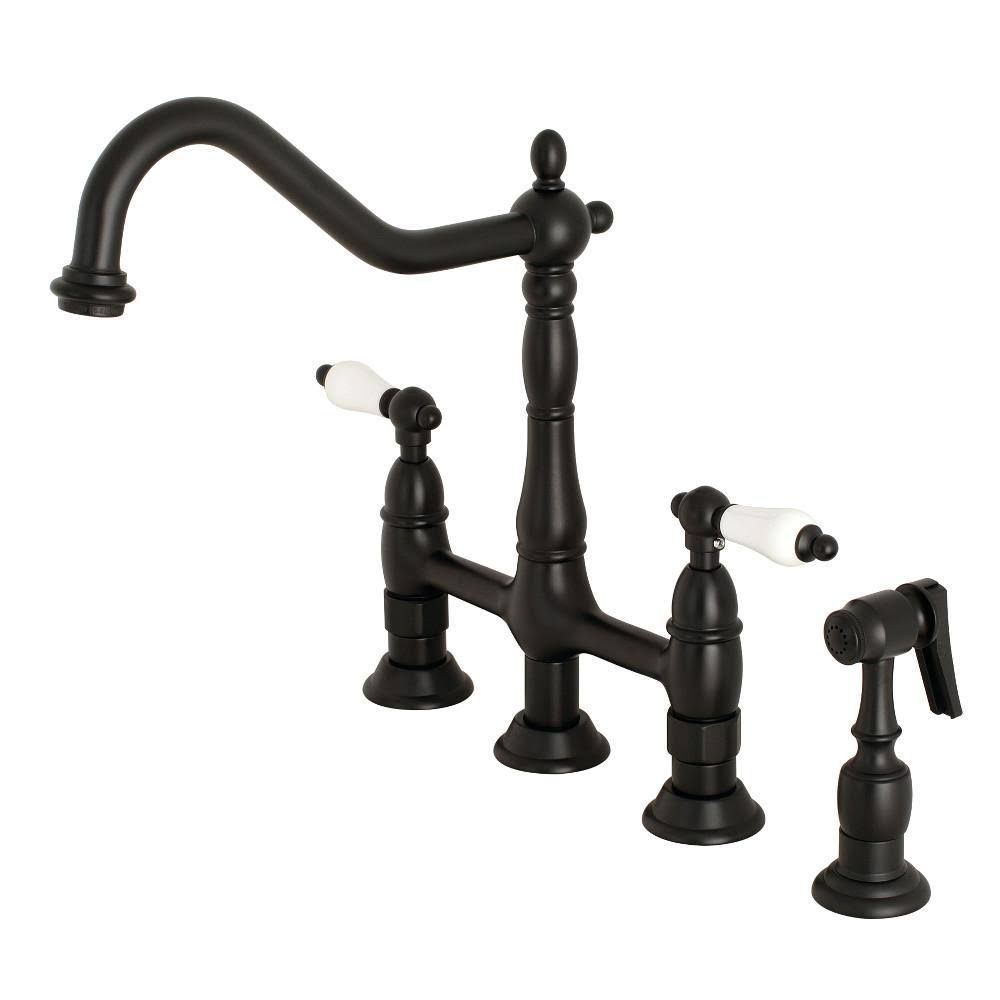Polished Nickel Kitchen Faucet with Brass Sprayer C928