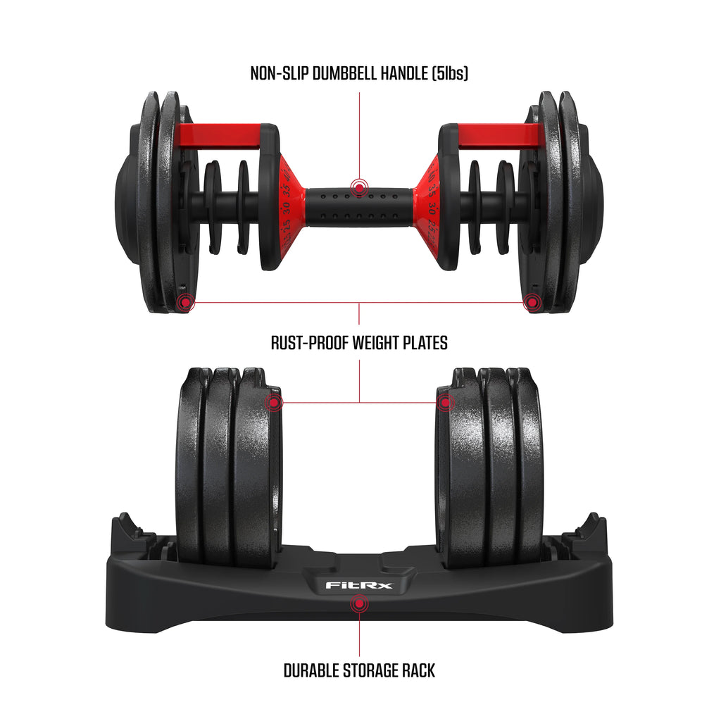Adjustable Dumbbell 5-52.5 lbs Black Single D74421