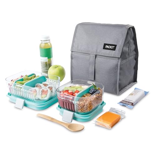 Gray Stripes Foldable Reusable Lunch Bag O181905