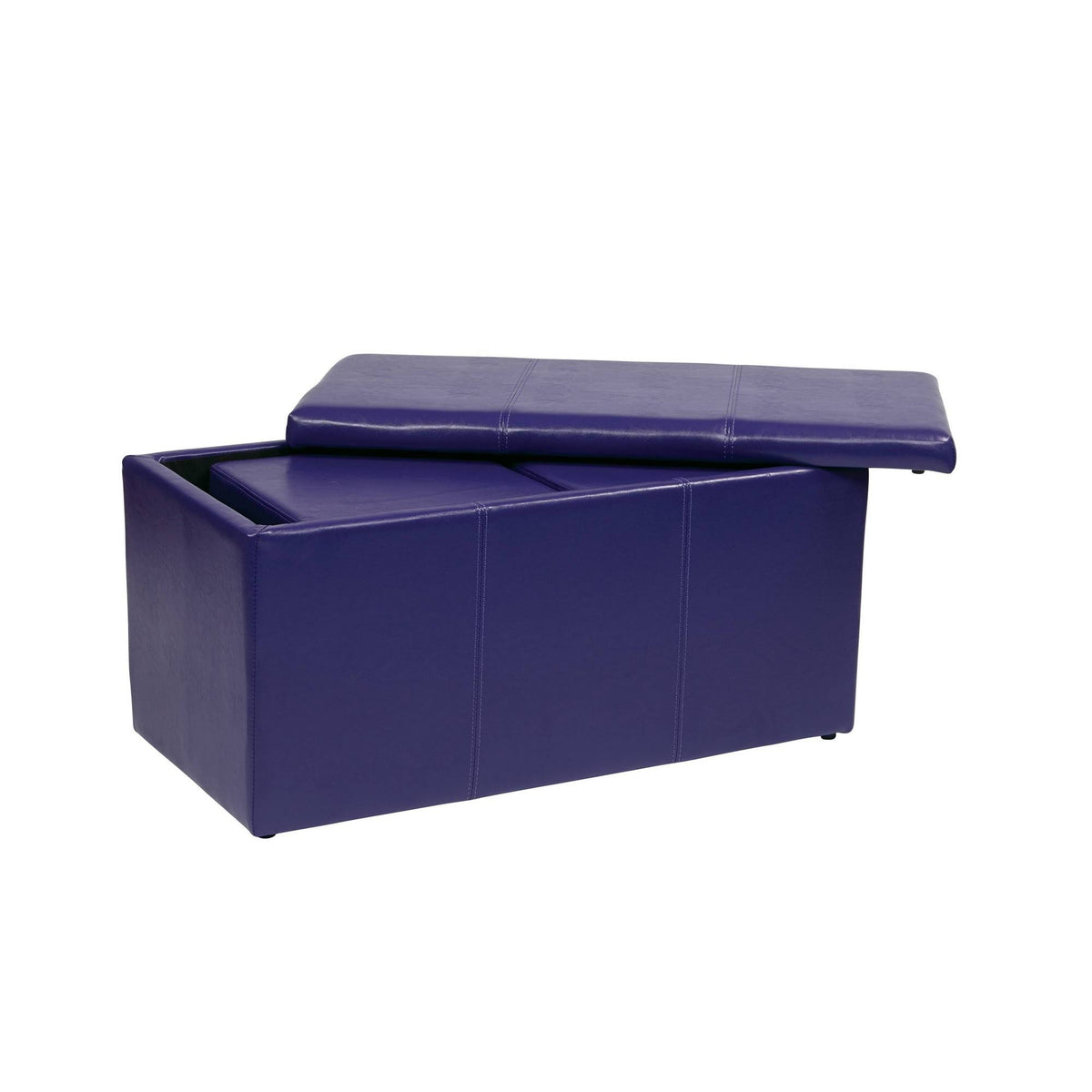 Purple Vinyl Ottoman Set R37033