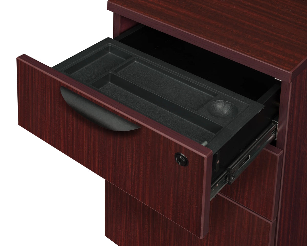 71" Mahogany Double Pedestal U-Desk O890192