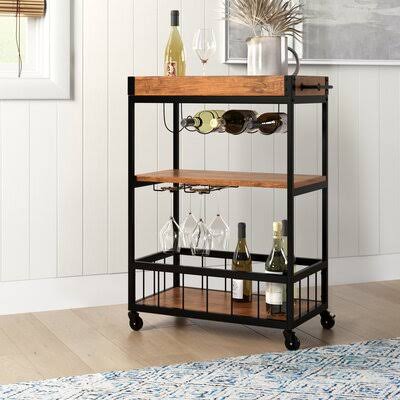 Mobile Metal Bar Cart Sand R485789