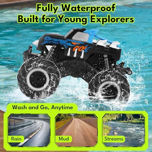 1:16 Waterproof Remote Control Monster Truck Pickup Car 4WD All Terrain Off-Road Toy V2812