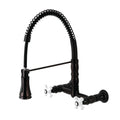 Wall Mount Pull-Down Sprayer Kitchen Faucet Oil Rubbed Bronze C443