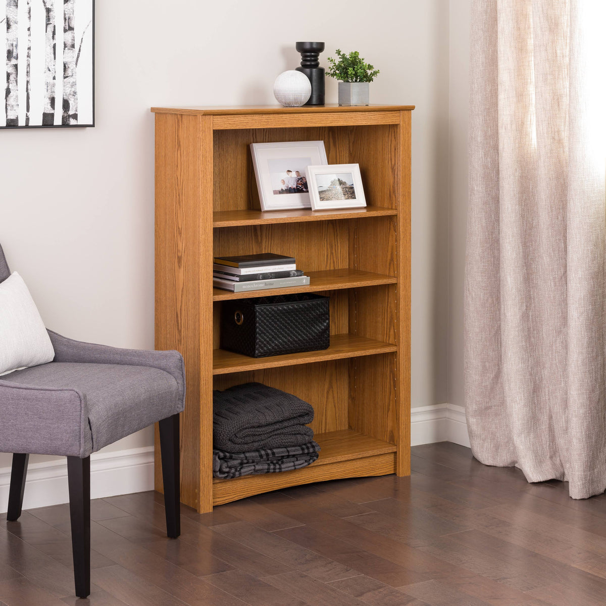 Oak 4-Shelf Bookcase S417104