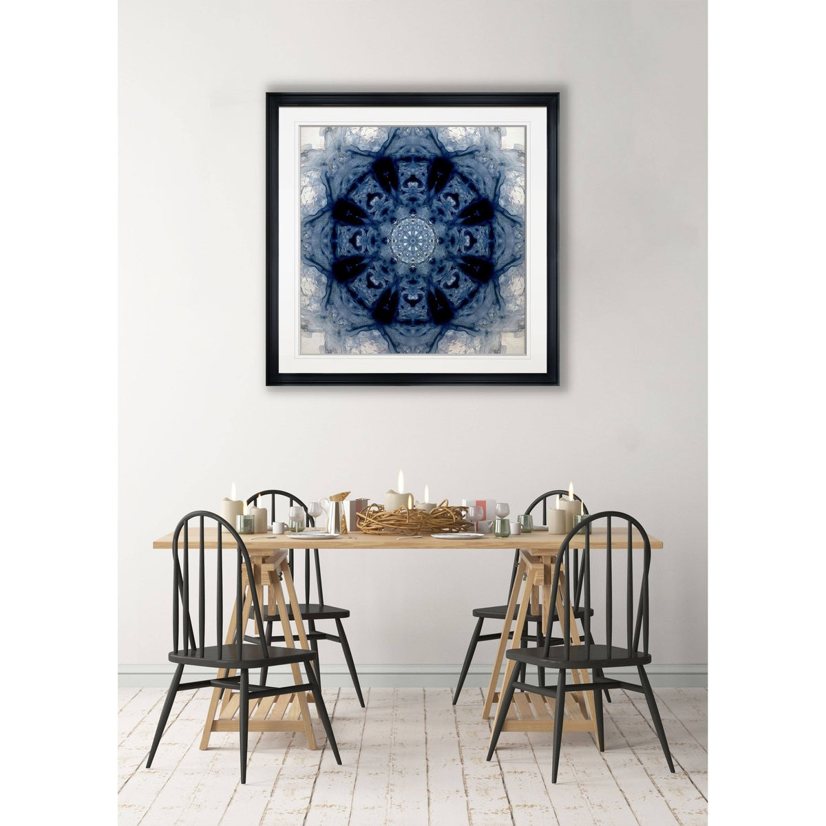 Indigo Framed Giclee Print 38x38 R3605