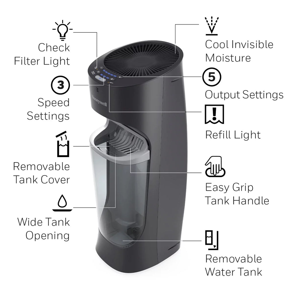 Black 1.7 gal Tower Humidifier D93682
