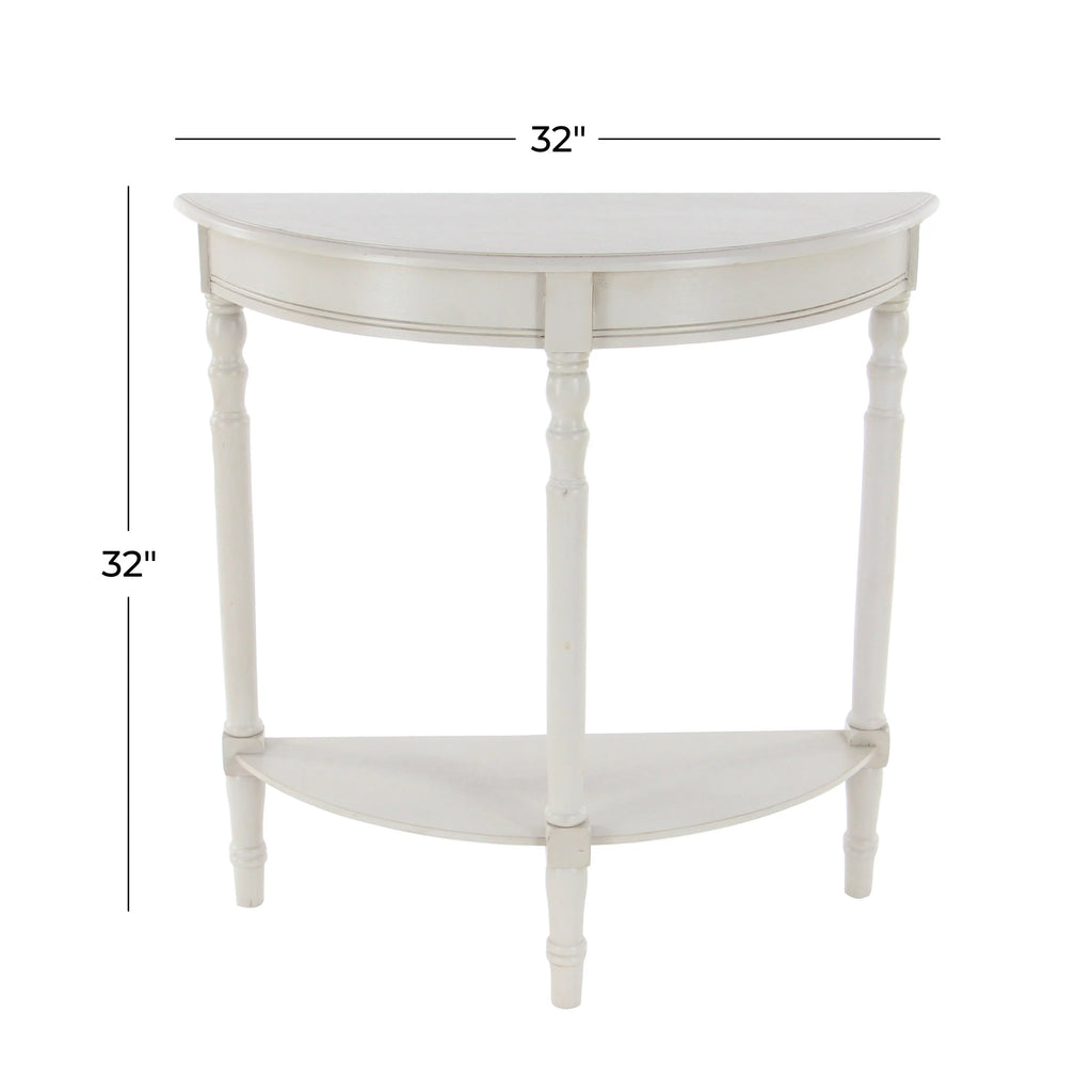 Cream Half Moon Wood Console Table B822090