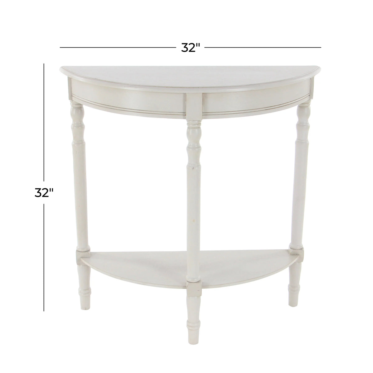 Cream Half Moon Wood Console Table B822090