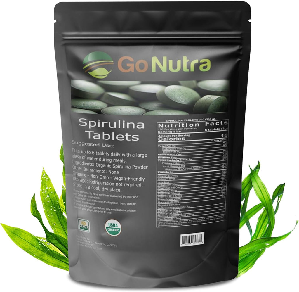 500 mg Organic Spirulina Tablets, 720 Tablets B91929