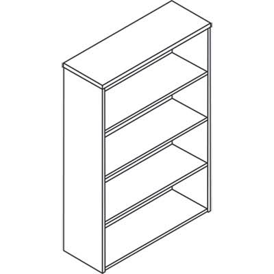 Laminate Bookcase Four-Shelf Mahogany K5628