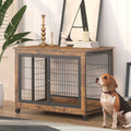 Wooden Dog Crate with Double Doors and Lift Top A927