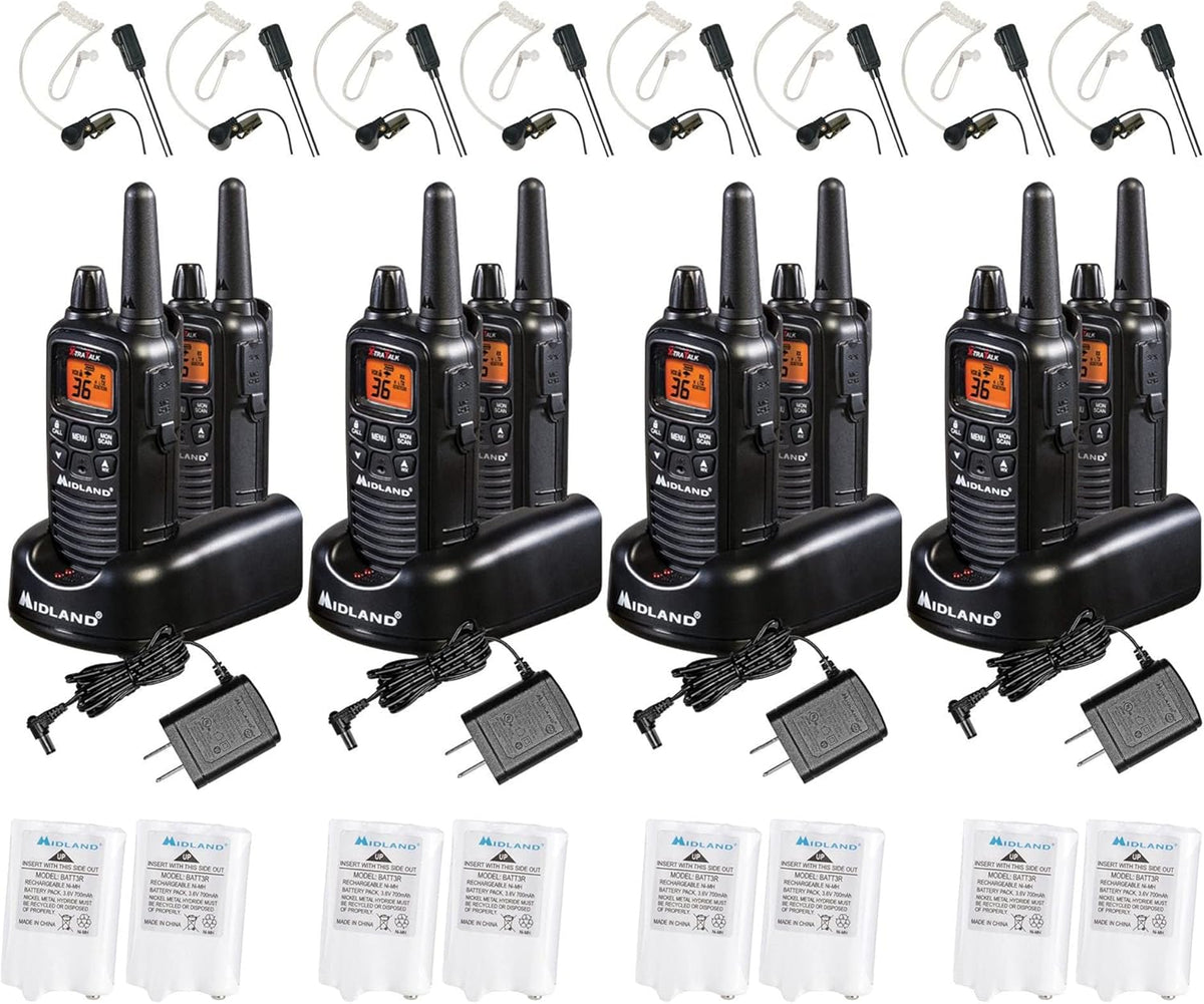 36 Channel FRS Two-Way Radio Walkie Talkie, 121 Privacy Codes, NOAA Weather Scan + Alert, Yellow/Black, 3-Pack M914