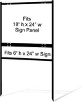 18 x 24 Metal H-Frame Yard Sign with Rider, Black (Pack of 3) W5590
