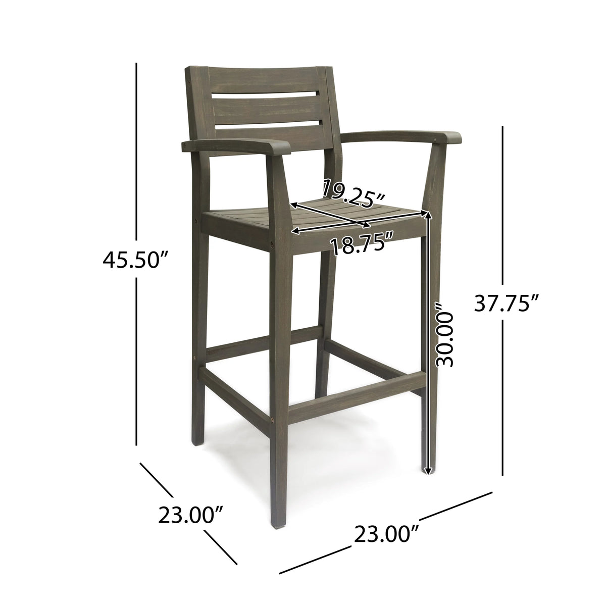 Acacia Wood Barstool Set of 2 P8977
