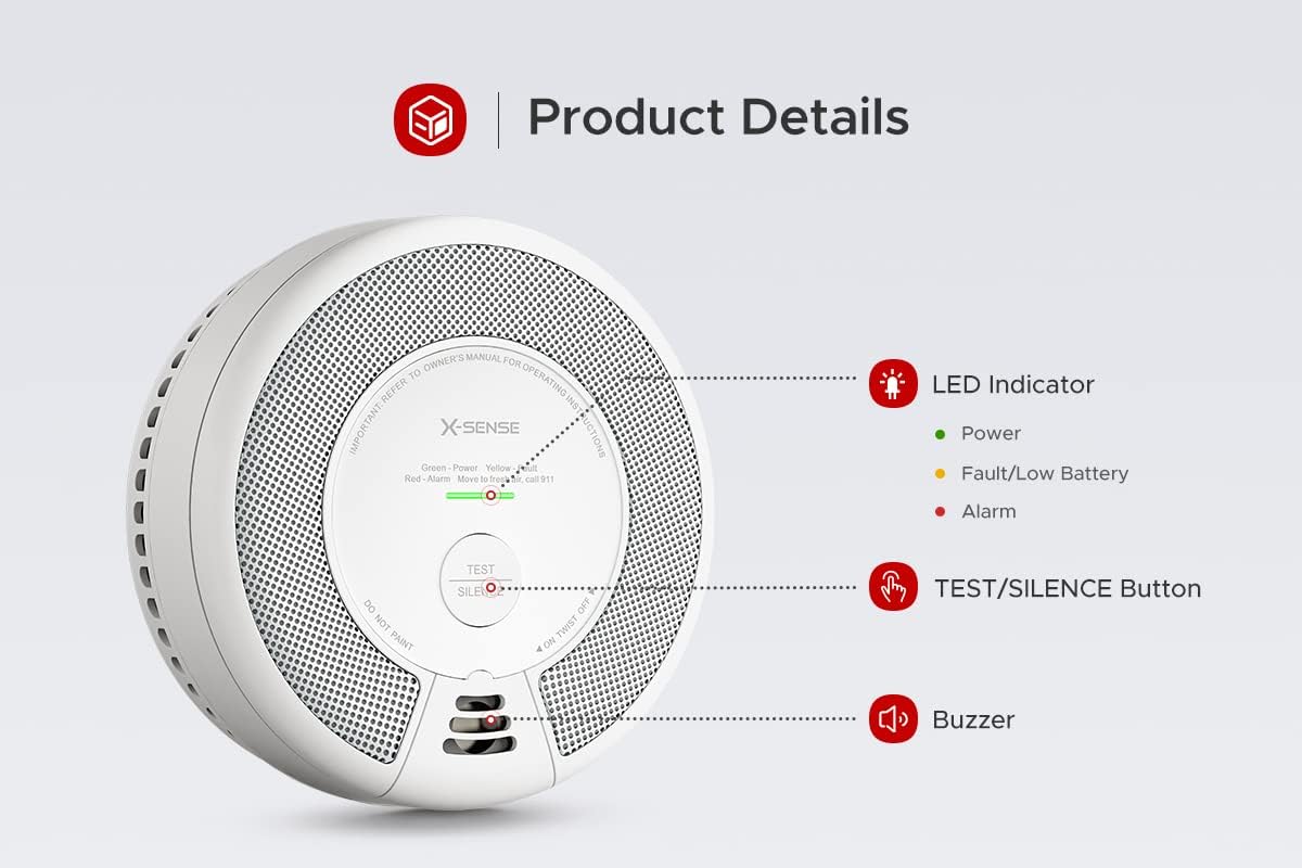 3 Pack Wireless Interconnected Combination Smoke and Carbon Monoxide Detector S211