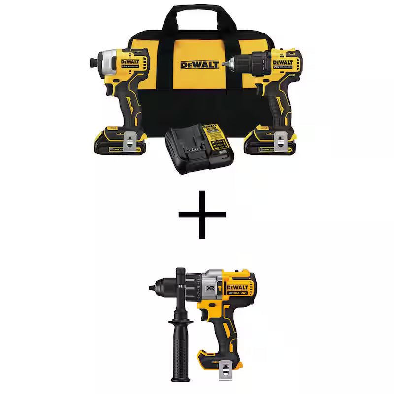 Cordless Brushless Hammer Drill Impact 2 Tool Combo Kit J12768