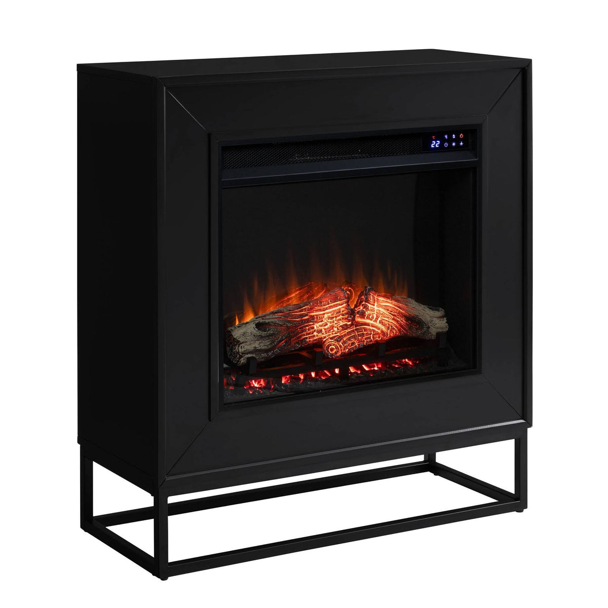 Contemporary Electric Fireplace - Black U6728