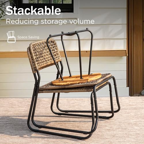 3 Pieces Outdoor Wicker Bistro Set D107