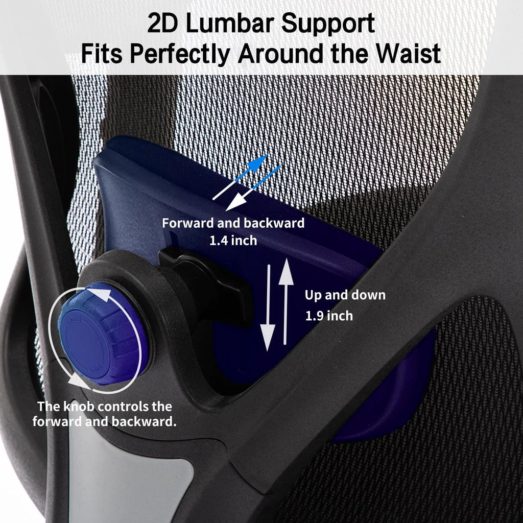 Ergonomic High Back Mesh Office Chair with Lumbar Support and Headrest Black I9835