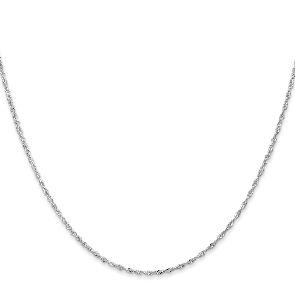 14K White Gold Ultra-thin Chain Necklace 24 Inches D75757