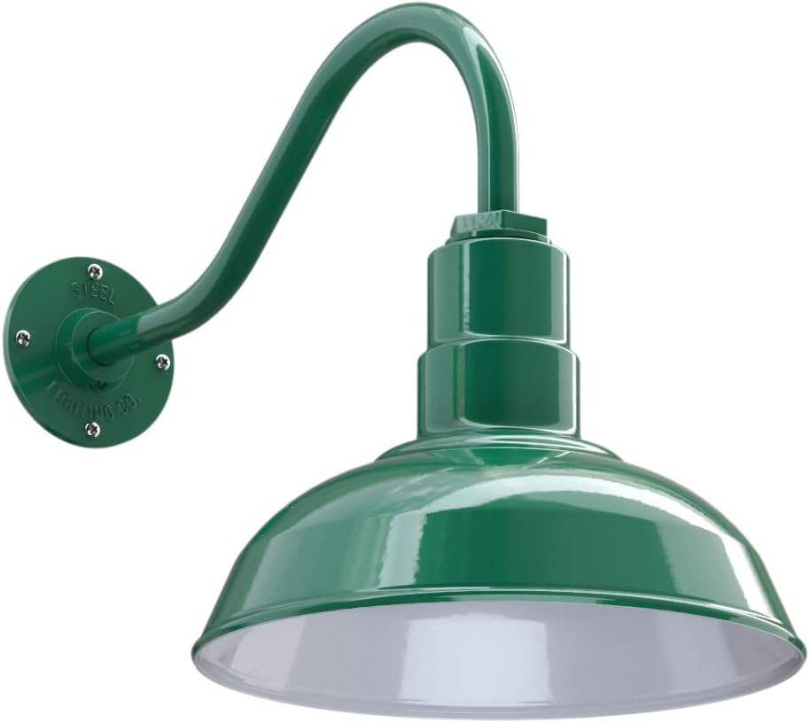 12 inch Dome Gooseneck Outdoor Wall Mounted Steel Light B236