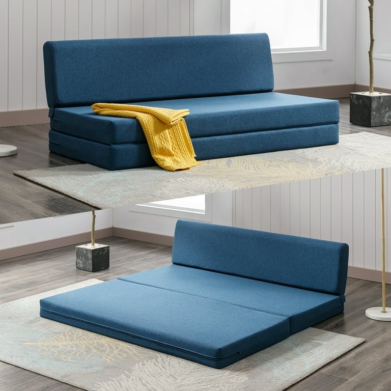Blue Folding Sofa Bed O637
