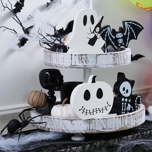 3 Pack Ceramic Halloween Tiered Tray Decor V8691