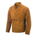 Brown Large Side Split Cowhide Welding Cape Sleeves with Bib Y65182