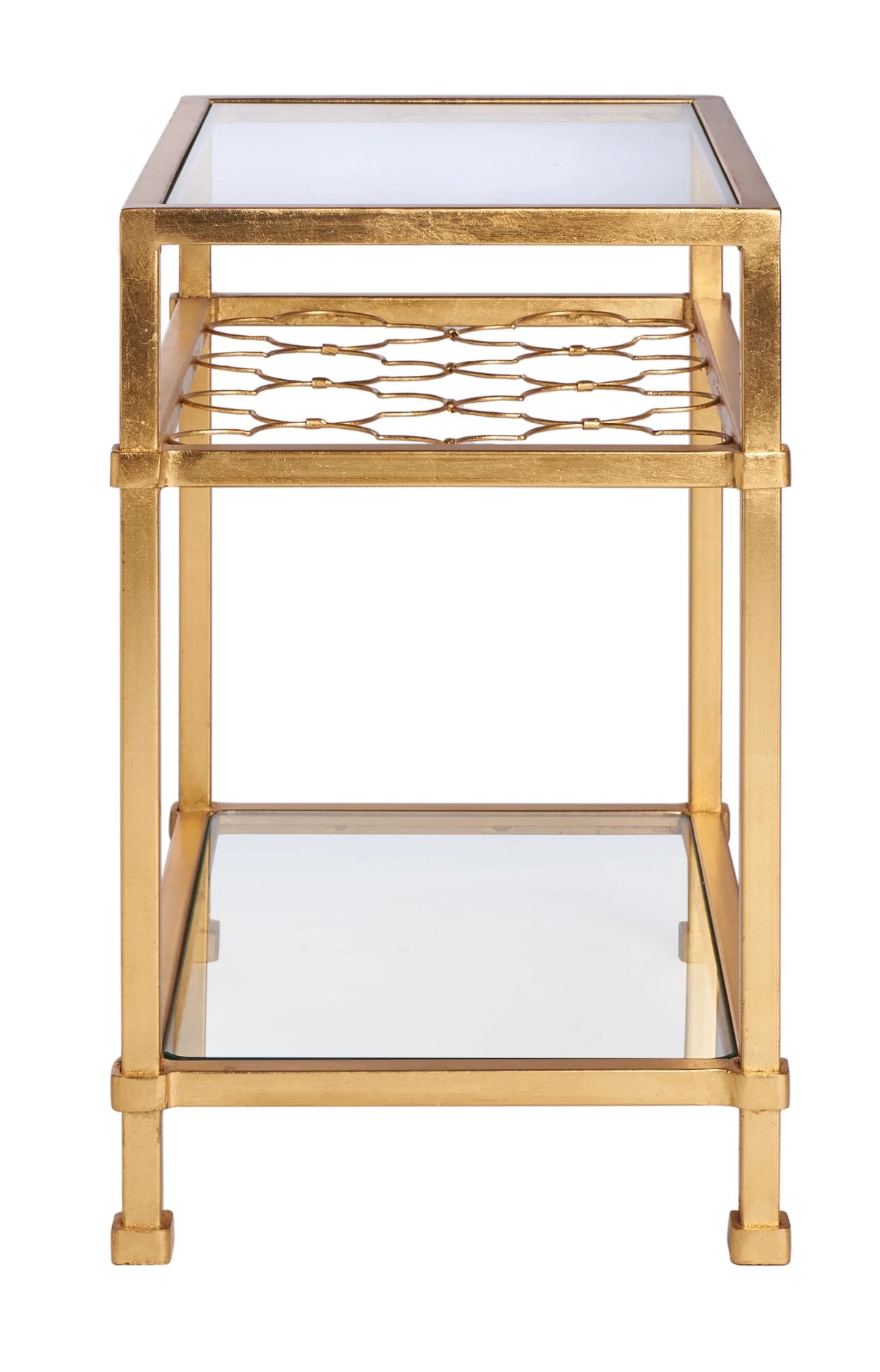 Glass Top Metal End Table H16109